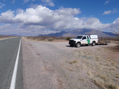 Border Patrol vehicle supporting ATV Patrols.